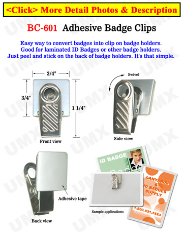 Adhesive Badge Holder Clips With Adhesive Tapes