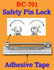 Small Pin ID Badge Clips With Secured Locks & Plastic Pin Bases