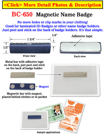 Magnetic Badge Holders, Name Tags and ID Cards With 3 Strong Magnets 