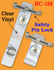 Safety Pin Plastic Badge Holder Straps With Metal Safety Locks