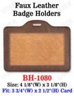 Brown Color Faux Leather Badge Holder - Horizontal Credit Card Size BH-1080/Per-Piece