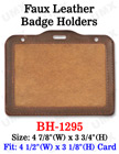 Big Size Faux Leather Name Badge Holder - Horizontal 4x3" BH-1295/Per-Piece