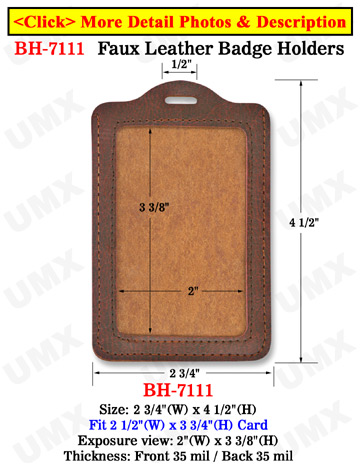 Fashion Leather ID Card Holders - Vertical Credit Card Size