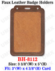 Fashion Leather Nametag Holders - Vertical, Top Loading, 3"(w)x4"(h) BH-8112/Per-Piece