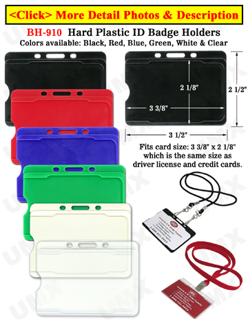 Hard Plastic Color Name Card Holders With Open Slots