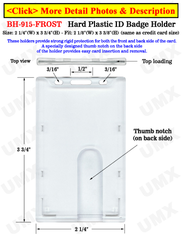 Hard Plastic 3 Card Badge Holder with Retractable Reel