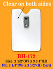 Long Time Wear Clip-On Vertical ID Holder: 2 1/4"(W)x 3 1/2"(H) Credit Card Size BH-172/Bag-of-100Pcs