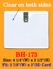 Heavy Duty Clip-On Horizontal I D Holder: 3 7/8"(W)x 3"(H)