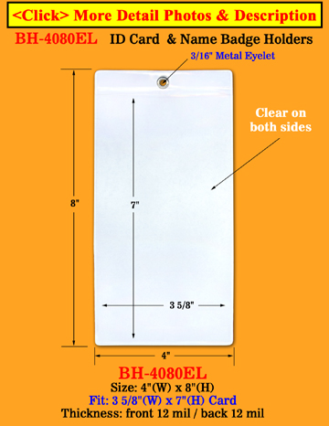 Metal Eyeleted Name Tag Holders To Enhance Vertical Top Loading Nametags