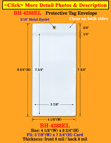 Protective Tag Envelope: Eyeleted Pouch For Fact Tags, Tickets or Name Badges