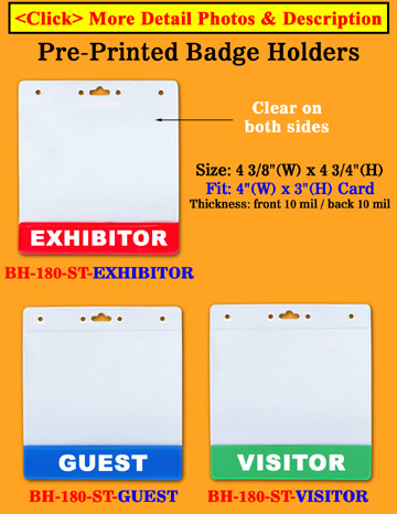 In Stock & Printed Exhibitor, Guest and Visitor Badge Holders Can Ship Today