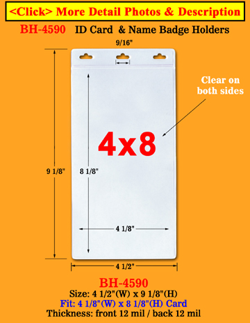 Passport Holders: Neck Wallets - Double Pockets - Heavy Duty Vinyl Plastic Big Name Badge Ticket Holders