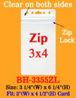Dust Protected Zip-Lock-Sealed ID Badge Holders: Fit 3"(w)x4"(h) Cards BH-3355ZL/Per-Piece