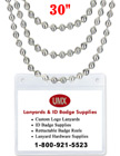 Ball Chains: Wholesale 30" Nickel Color Metal Beaded Chain Lanyards LY-701/Per-Piece/Nickel-Color