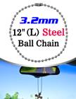 Long Bag Tag Ball Chains: 12" Name Tag Ball Chains LY-7032-12/Per-Piece