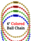 Red, Blue, Green & Gold Color Luggage Tag Ball Chains: Wholesale 6" Luggage Nametag Chains