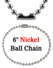 Luggage Tag Ball Chains: Wholesale 6" Nickel Color Luggage Name Tag Chains