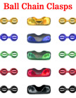 Color Ball Chain Connectors: Necklace Clasps Fit 2.4mm Metal Bead Balls LY-C332-Color/Bag-of-50Pcs