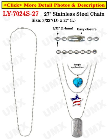 Stainless Steel Ball Chain Necklace Wholesale 