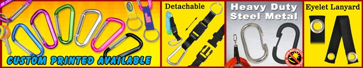 Carabiner Keychain Lanyards, Heavy Duty Metal Carabiners For Non-Reflective Industrial or Military Applications