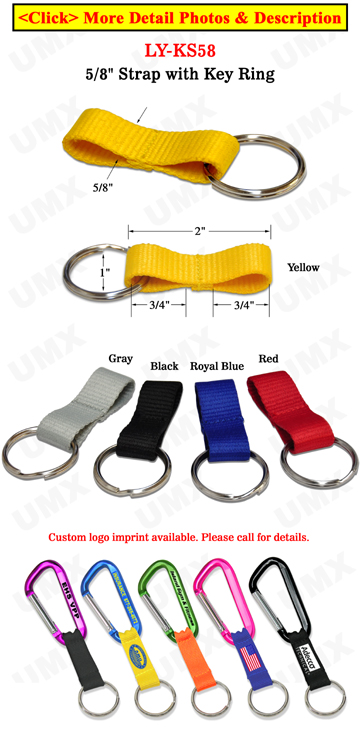 Short Key Straps: For Carabiners and Bolt Snap Hook Fasteners