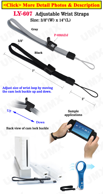 Plastic Cam Buckle Adjustable Wrist Straps: For Small Devices, Cell Phone or Tools