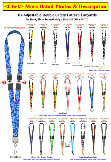 5/8" Ez-Adjustable Art Printed Dobule Safety Neck Lanyards With Two Safety Protection