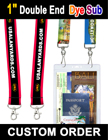 1" Big Promotional Lanyards With 2 Ends and Dye Sub Custom Printed