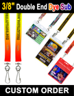 3/8" Custom Double Ended Lanyards With Dye Sublimated Custom Imprint LY-402-DA-Dye-Sub/Per-Piece