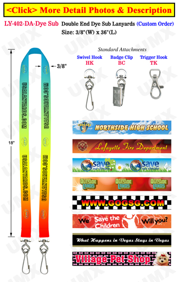 Double Open-Ended Lanyard w/ Full Color Sublimation