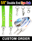 5/8" Custom Logo Two Ended Lanyards With Dye Sublimated Custom Imprint