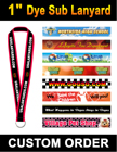 1" Big Size Custom Logo Lanyards with Dye Sublimations