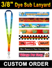 3/8" Custom ID Lanyards With Full Color Dye Sublimated Imprint