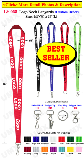 5/8" Full Color Dye Sub Lanyards with Custom Logo Printed