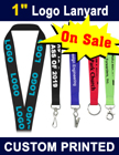 1" Big Logo Personalized Lanyards For Promotional Ticket Holders or Event ID Cards LY-100/Per-Piece