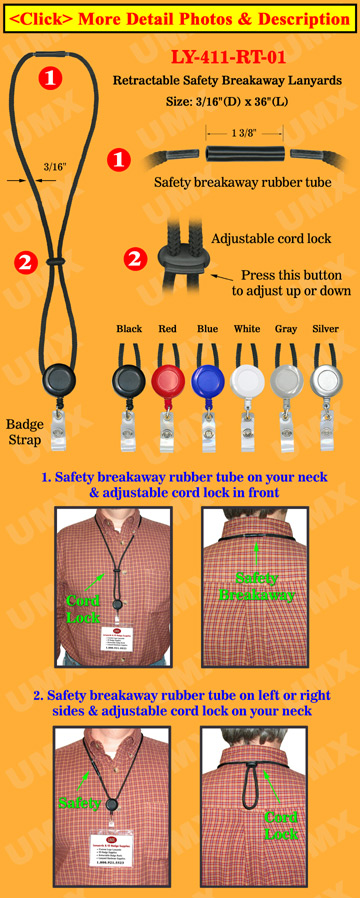 Retractable Safety Cord Lanyards With Badge Straps