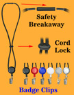 Retractable ID Holder Safety Lanyards With Badge Clips