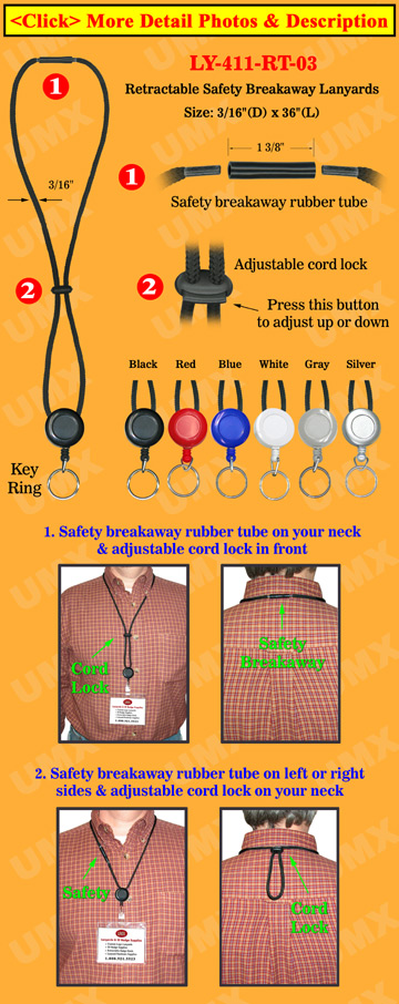 Retractable Keychain Safety Lanyards With Split Key Rings