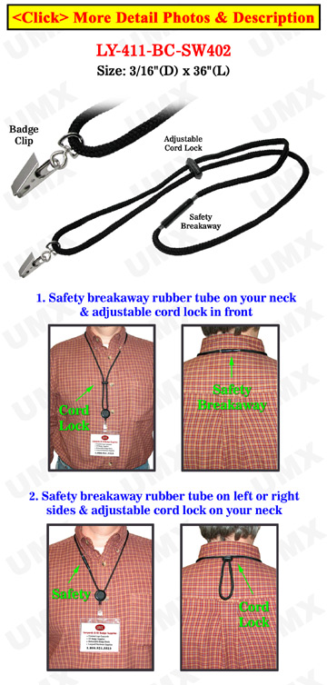 Safety Badge Lanyards with Name Badge Clips