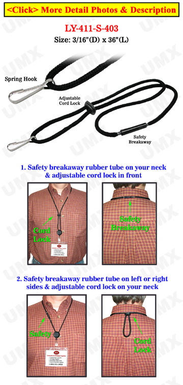 Safety ID Lanyards with ID Holder Hooks