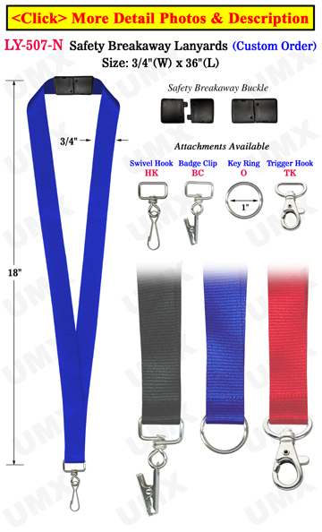 3/4" Corporate Safety ID Lanyards with Breakaway Protection