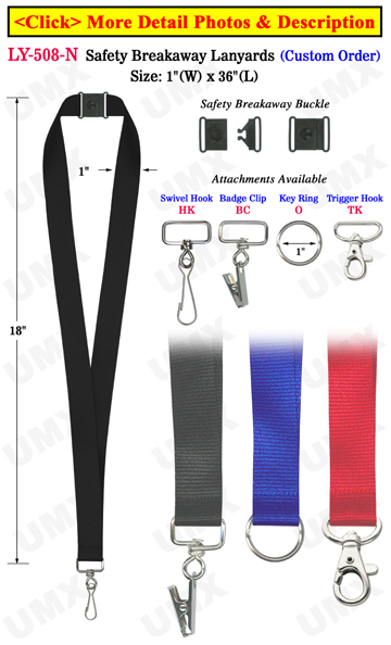 1" Large Size Safety Sports Lanyards