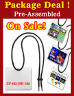 LY-422-BH-180-PACKAGE-DEAL Pre-Assemble, Adjustable and Flexible Name Badge Holder Lanyards 
