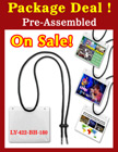 LY-422-BH-180-PACKAGE-DEAL Pre-Assemble, Adjustable and Flexible Name Badge Holder Lanyards