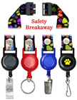 Printed Retractable Breakaway Lanyards: with 3/4"  Pre-Printed Neck Straps
