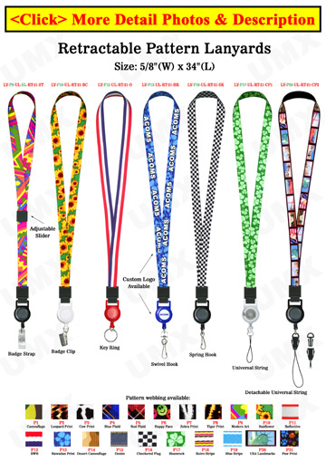 Printed Retractable Lanyards: With 5/8" Art Printed Neck Straps