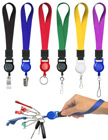 Retractable Wrist Lanyards: With 5/8" Heavy-Duty Plain Color Wrist Straps