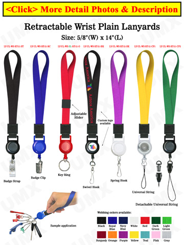 Retractable Lanyards: With 5/8 Heavy Duty Straps For Neck Wear 