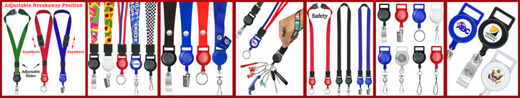 Retractable Lanyards For Neck and Wrist Wear  - Adjustable, Safety Breakaway & Double-Ended Retractable Lanyard Series