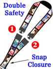 Security Badge Lanyards: 3/4" Pattern Printed Secured Badges, Neck Straps LY-P-SC-DS/Per-Piece